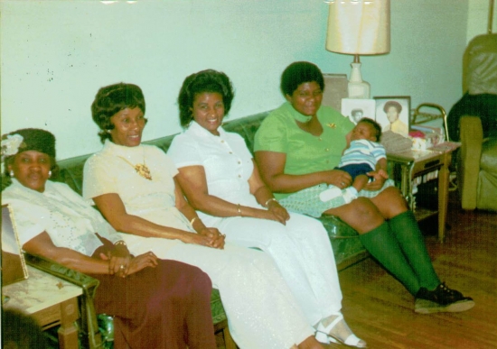5 Generations:  Grandmom Val, Rebecca (Nana, Aunt Becky), Stella, Linda and Eugene